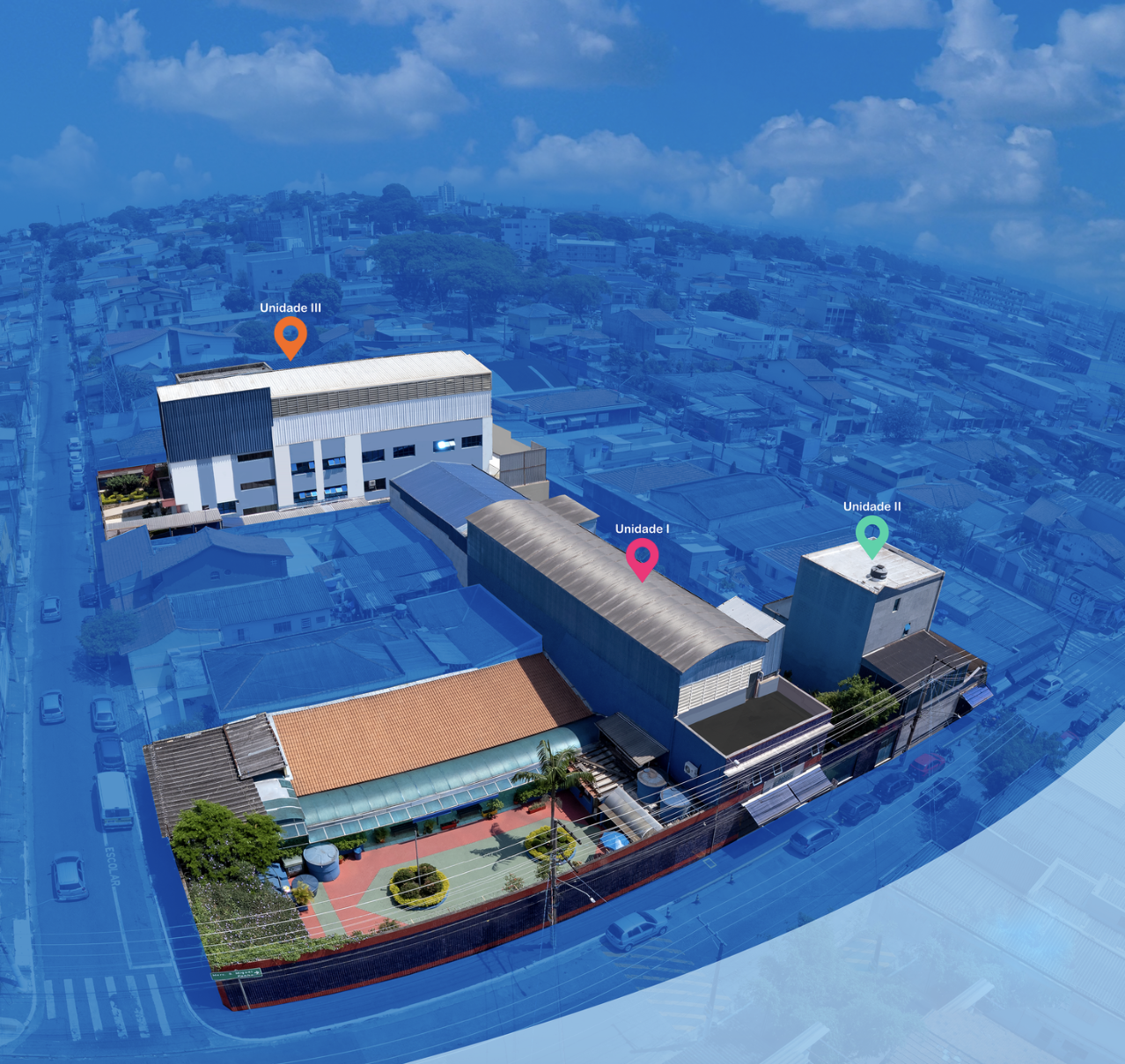 Vista aérea do colégio